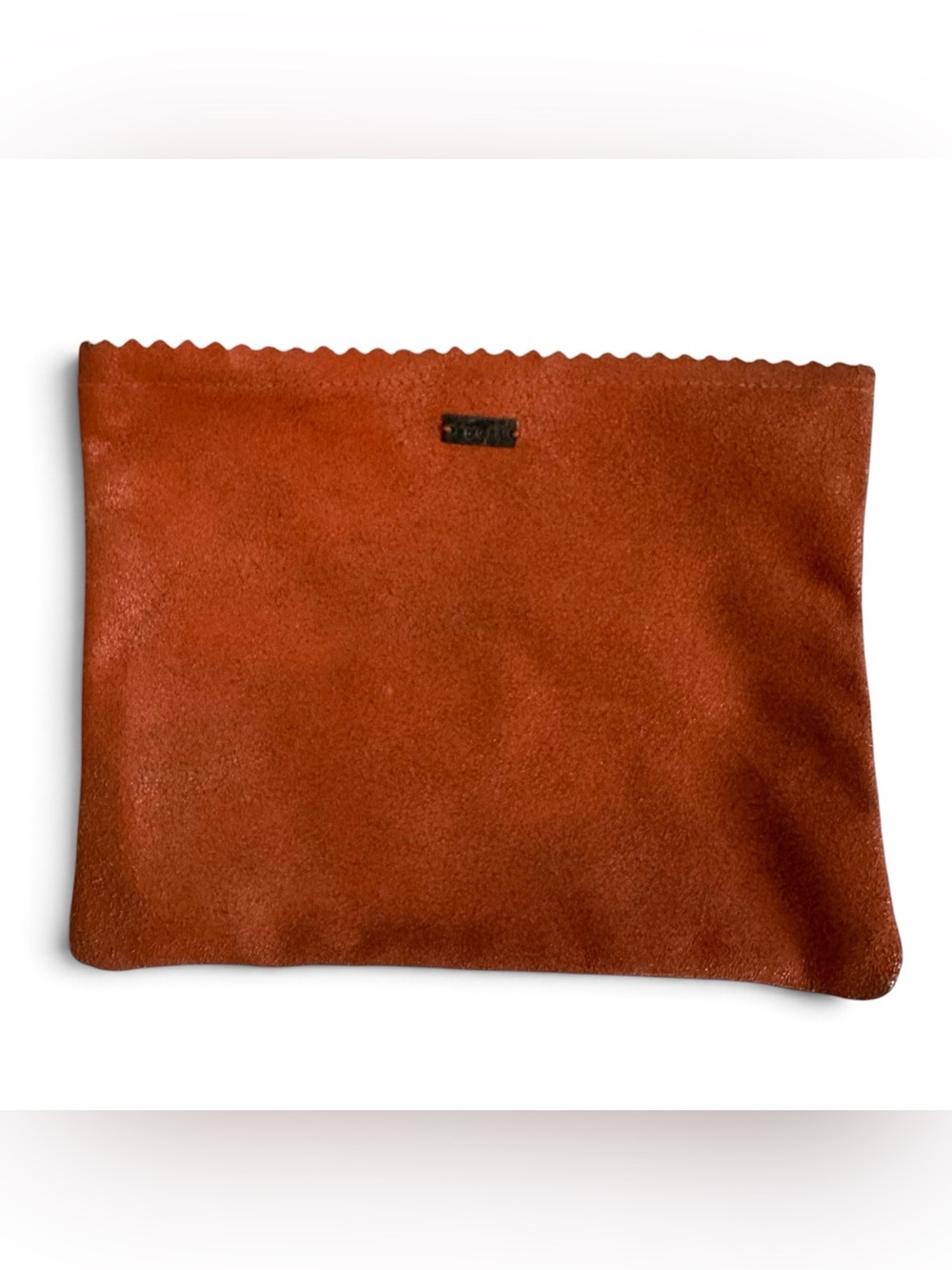 Dosa Christina Kim Orange Recycled Nubuck Leather Zip Pouch Wallet Artisan Boho